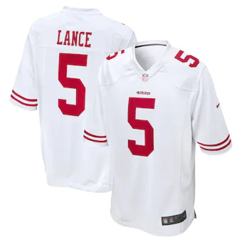 mens nike trey lance white san francisco 49ers game jersey